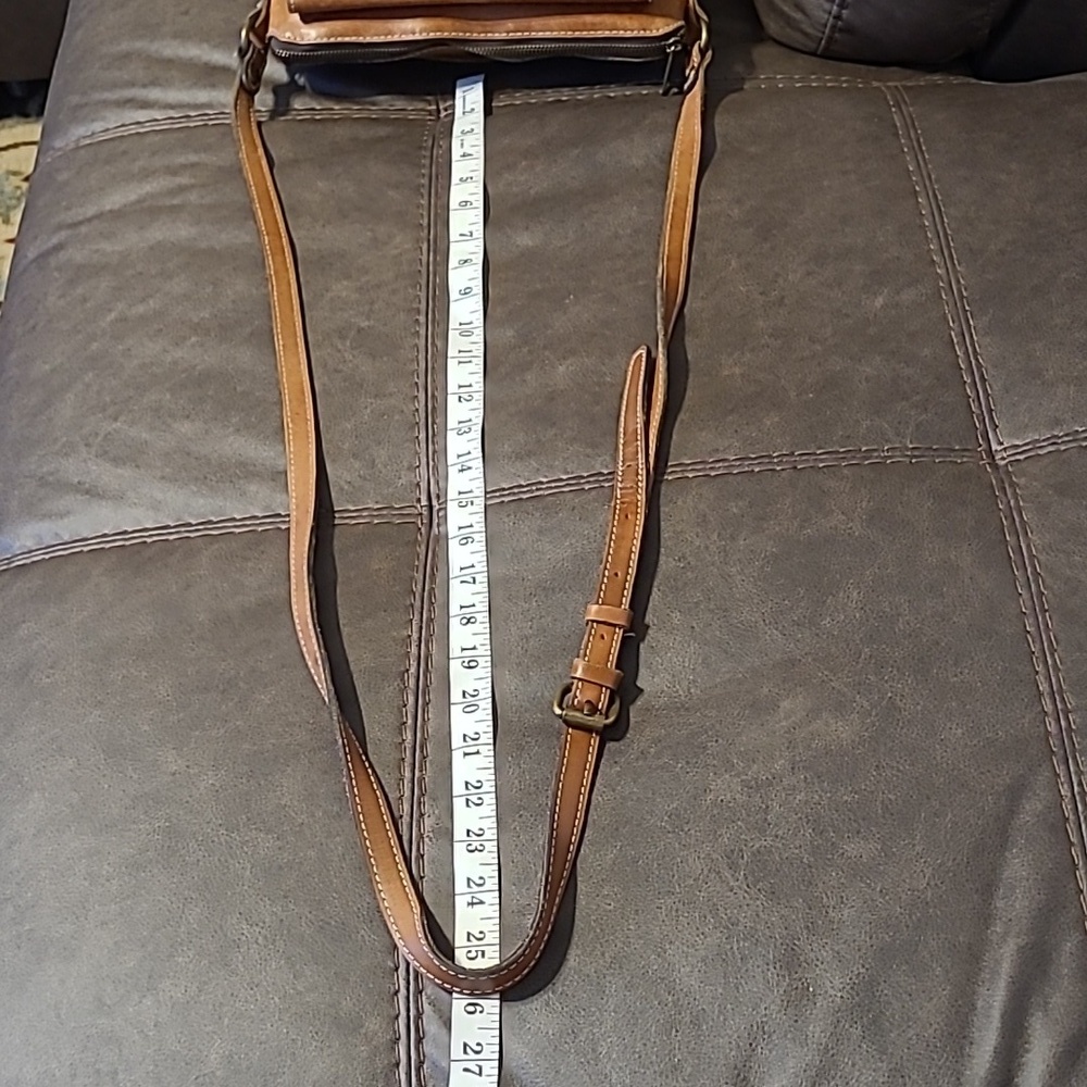 Patricia Nash Avelino Smooth Italian Leather Cognac Crossbody Handbag Purse - Picture 16 of 16
